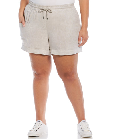 Seamed Linen Drawstring Short (Natural) 