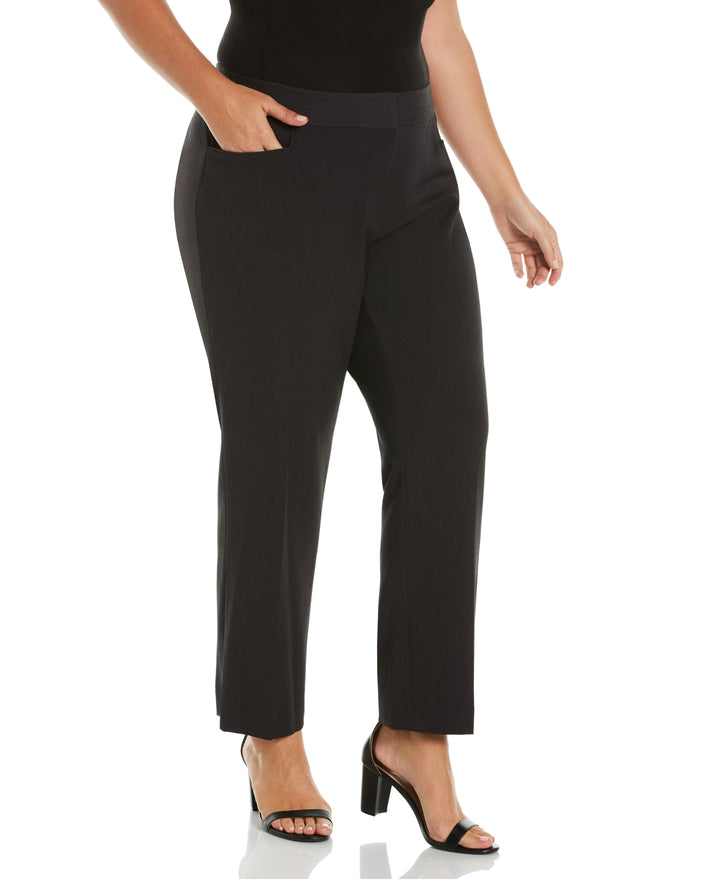 Gabardine Slim Leg Stretch Pant Curvy Fit Plus Size Rafaella