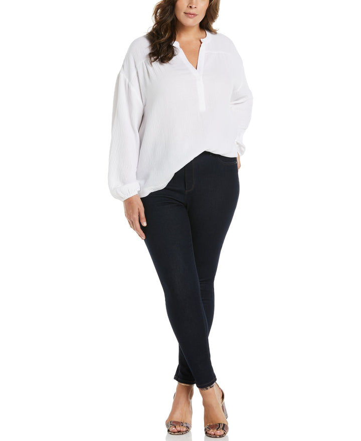 Solid Gauze Top (White) 