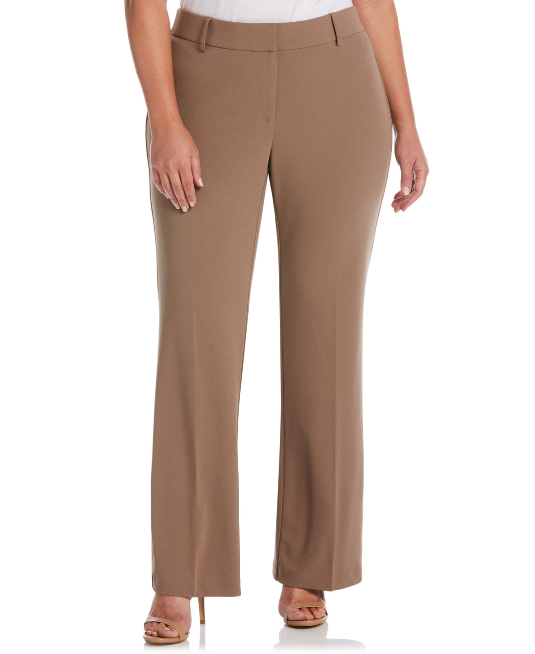PLUS SIZE STRETCH CREPE PANT - CLASSIC FIT (Fossil) 