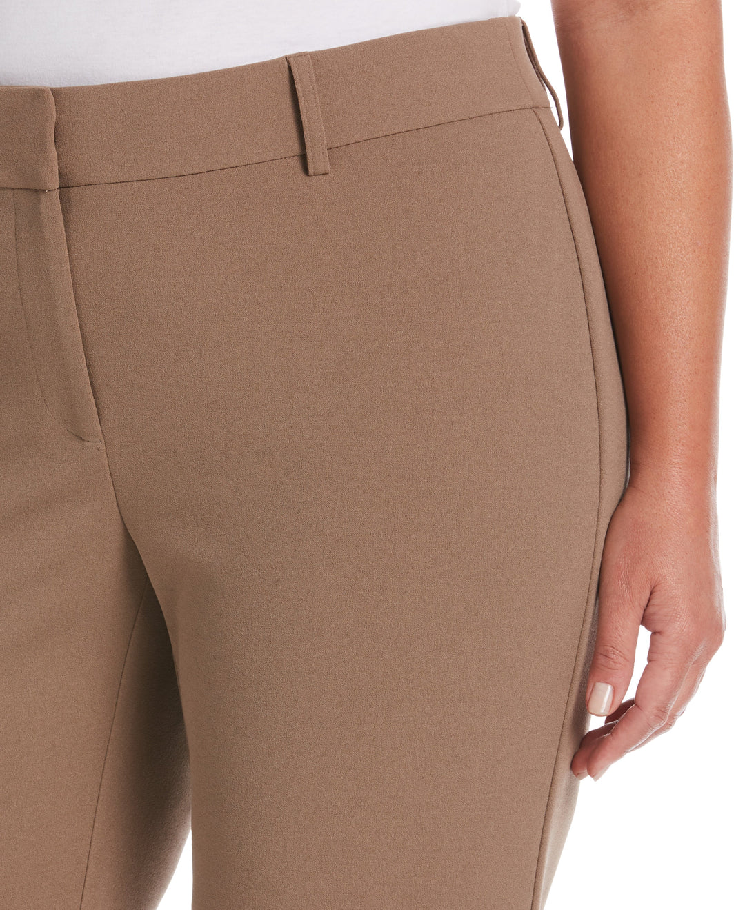 PLUS SIZE STRETCH CREPE PANT - CLASSIC FIT (Fossil) 