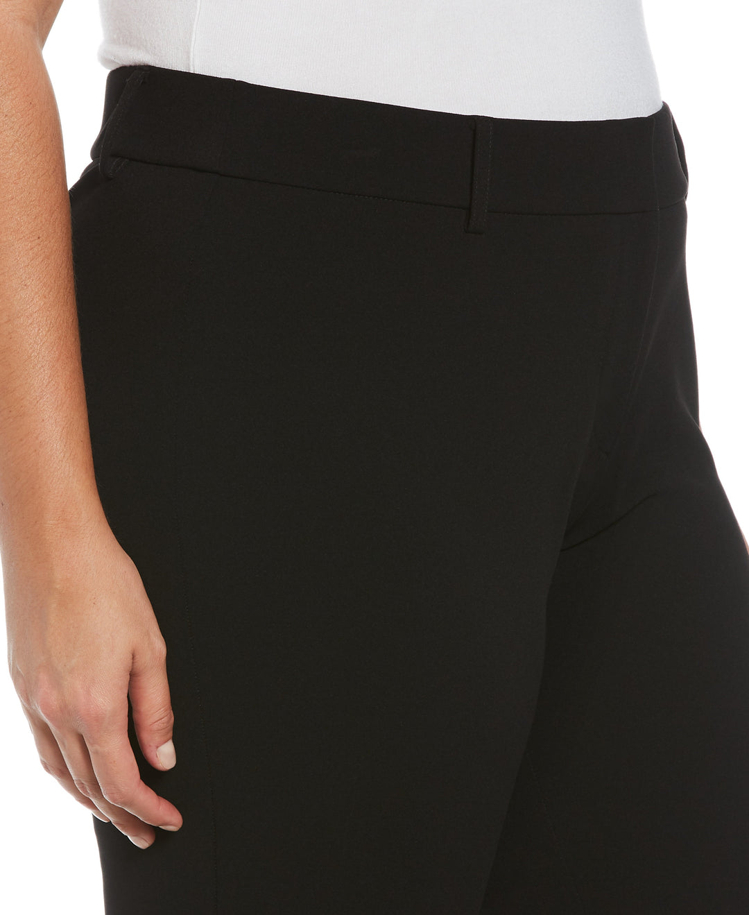 PLUS SIZE STRETCH CREPE PANT - CLASSIC FIT (Black) 