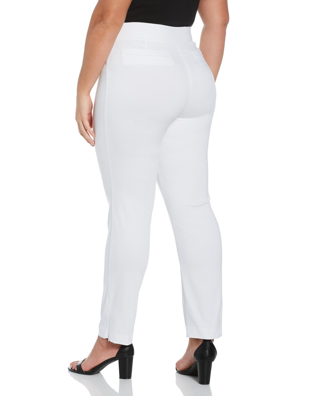 Plus Size Pull-On Slim Leg Pant - Comfort Fit (White)