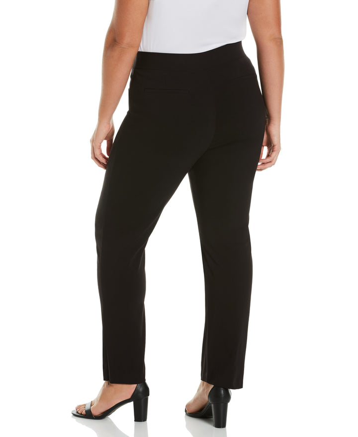 Plus Size Pull-On Slim Leg Pant - Comfort Fit (Black)