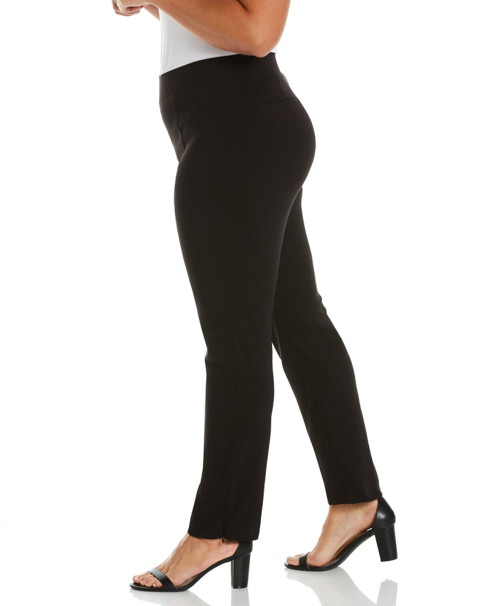 Plus Size Pull-On Slim Leg Pant - Comfort Fit (Black)