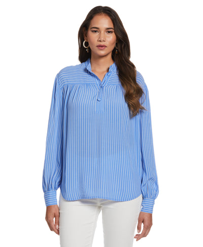 Stripe Popover Blouse (Cornflower Bl) 