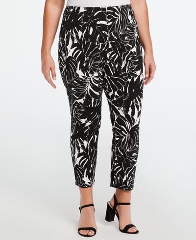 Plus Size Supreme Stretch Straight Leg Ankle Pant (Black) 