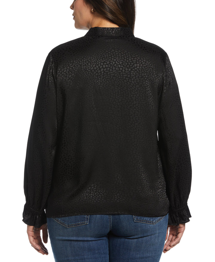 Tie Front Blouse (Black) 