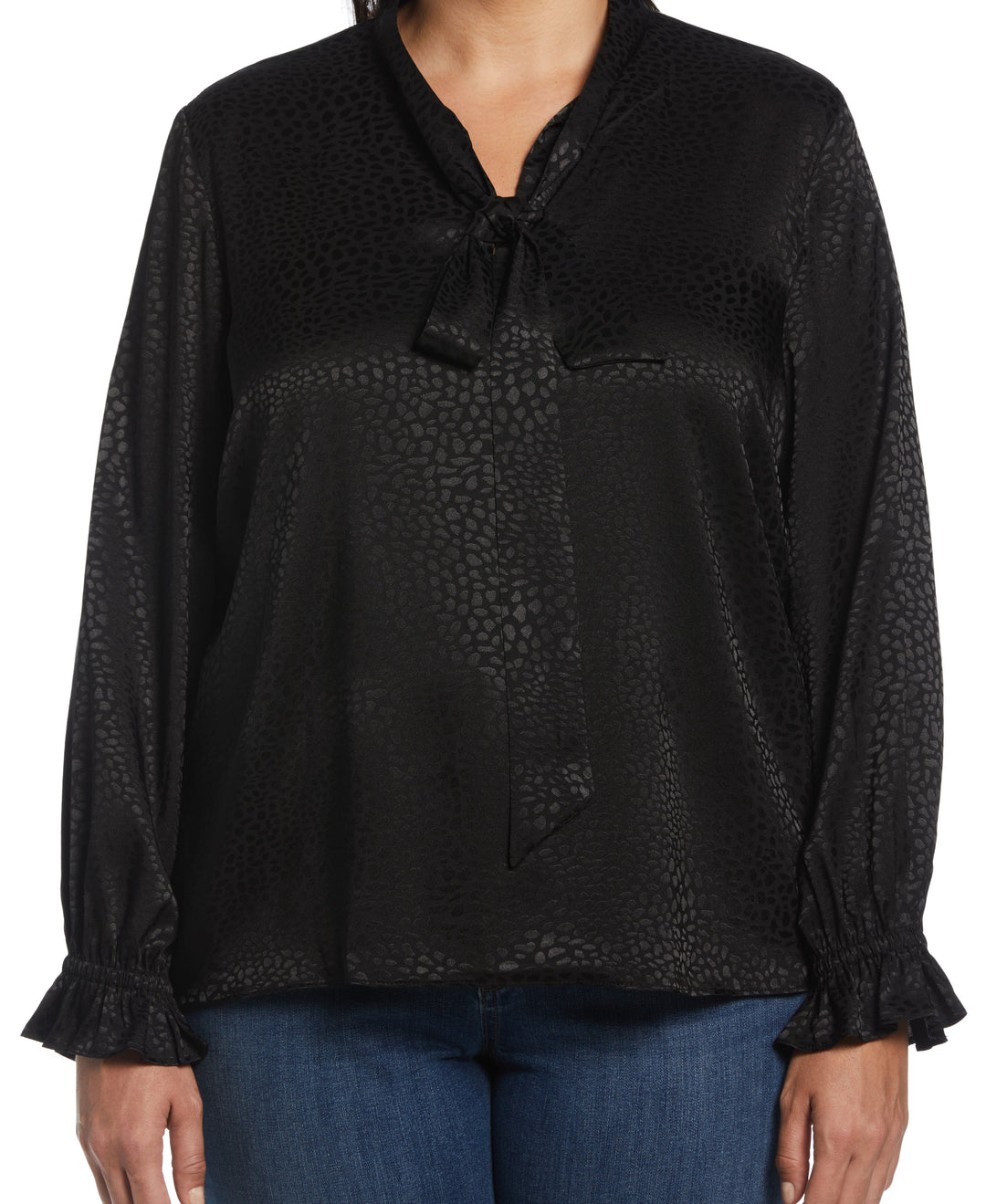 Tie Front Blouse (Black) 