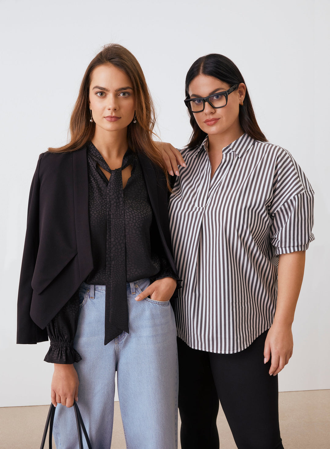 Tie Front Blouse (Black)