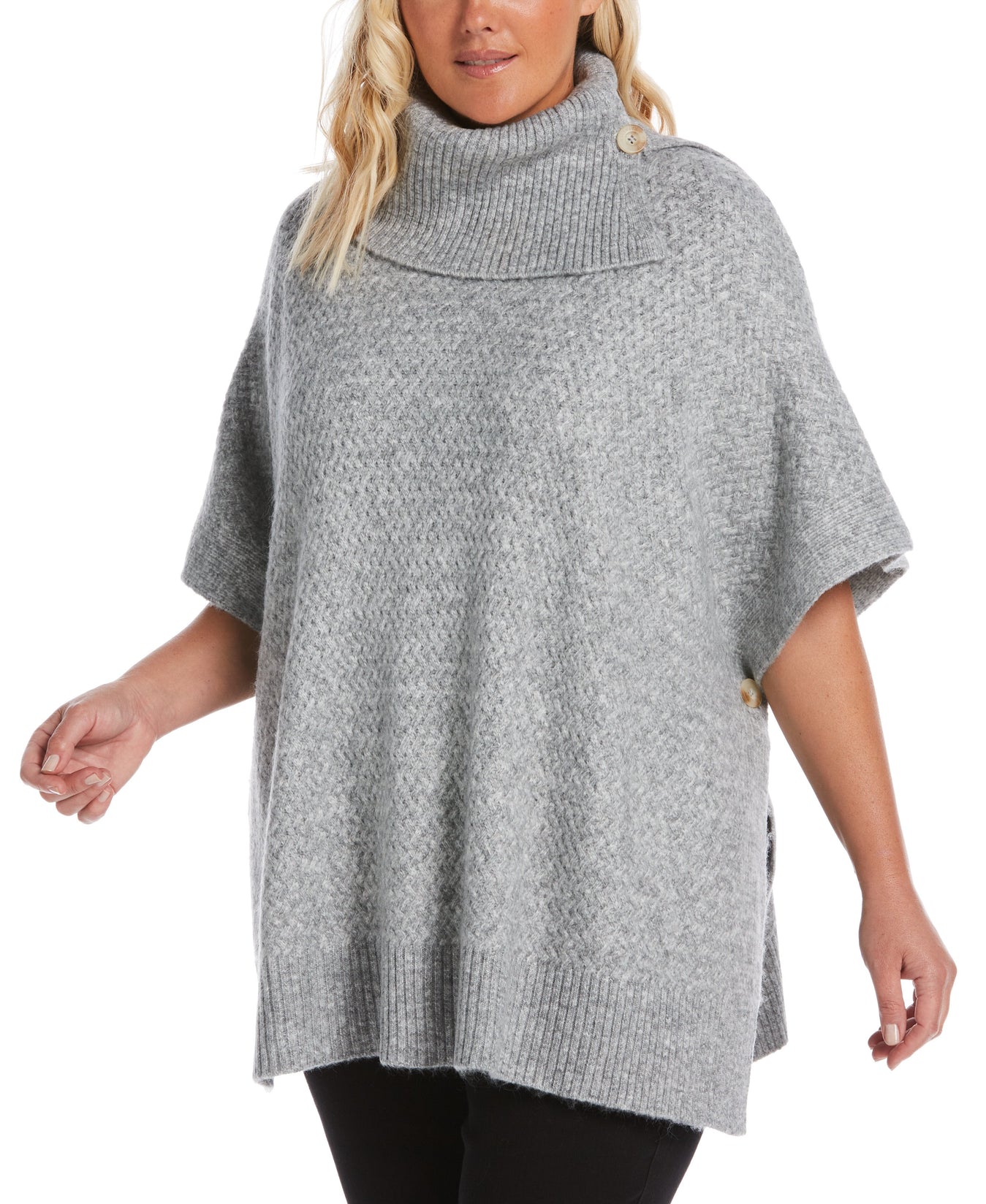 Women's Turtleneck Poncho Sweater | Plus Size | Rafaella