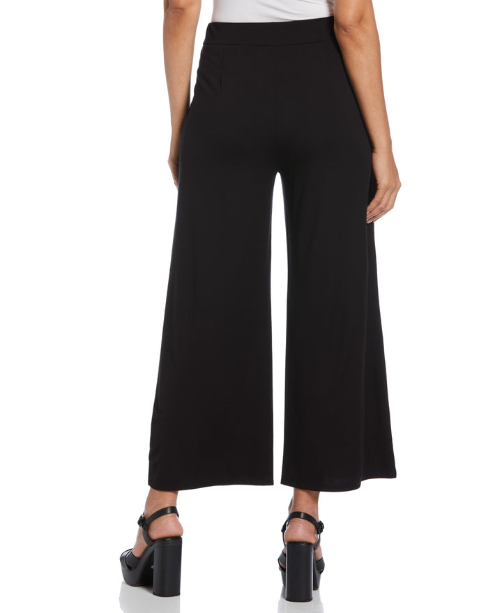 Ponte Knit Pull-On Crop Pant (Black) 