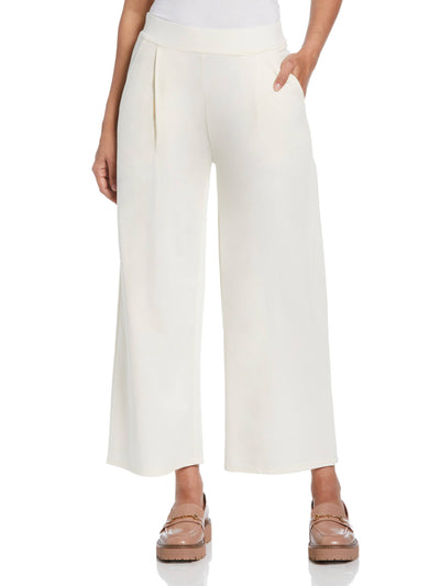 Ponte Knit Pull-On Crop Pant (Whisper White)