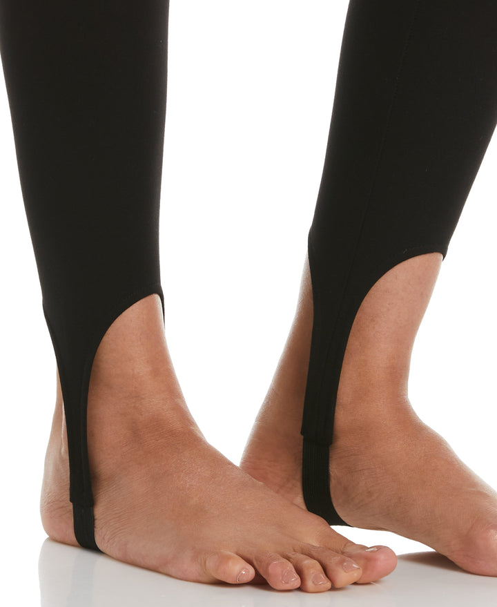 Ponte Knit Pull-On Stirrup Legging (Black) 