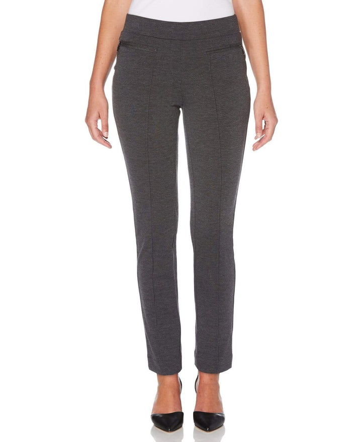 PONTE KNIT SLIM LEG PANT - COMFORT FIT (Charcoal Heather)