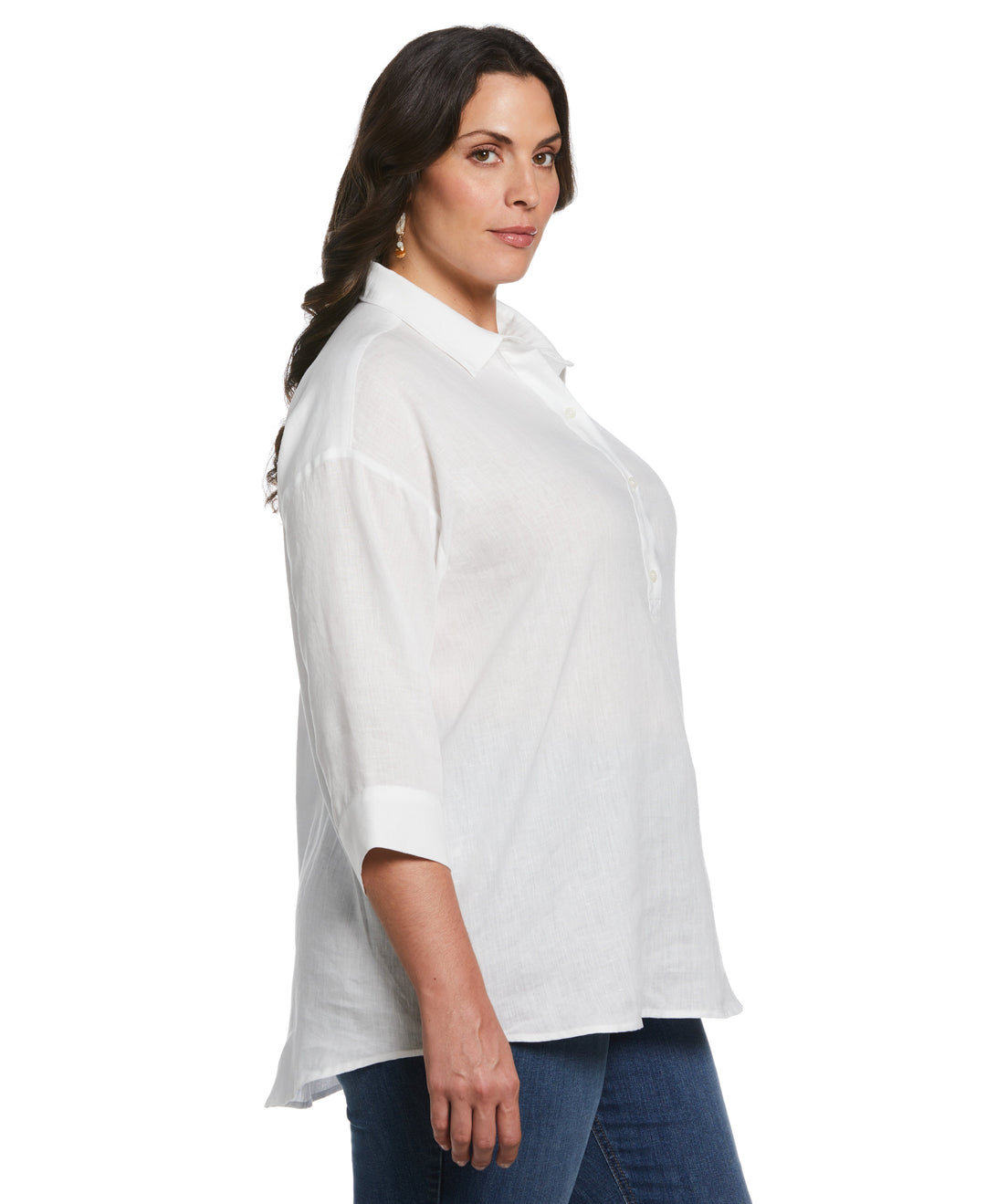 Popover Linen Shirt (White) 