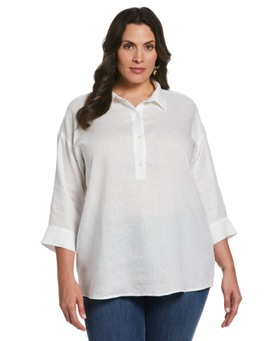 Popover Linen Shirt (White) 