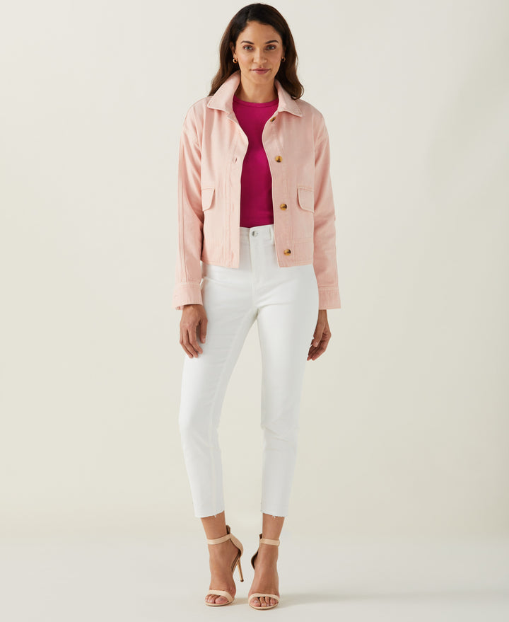 Ribbed Crew Neck Tee (Cosmo Pink) 