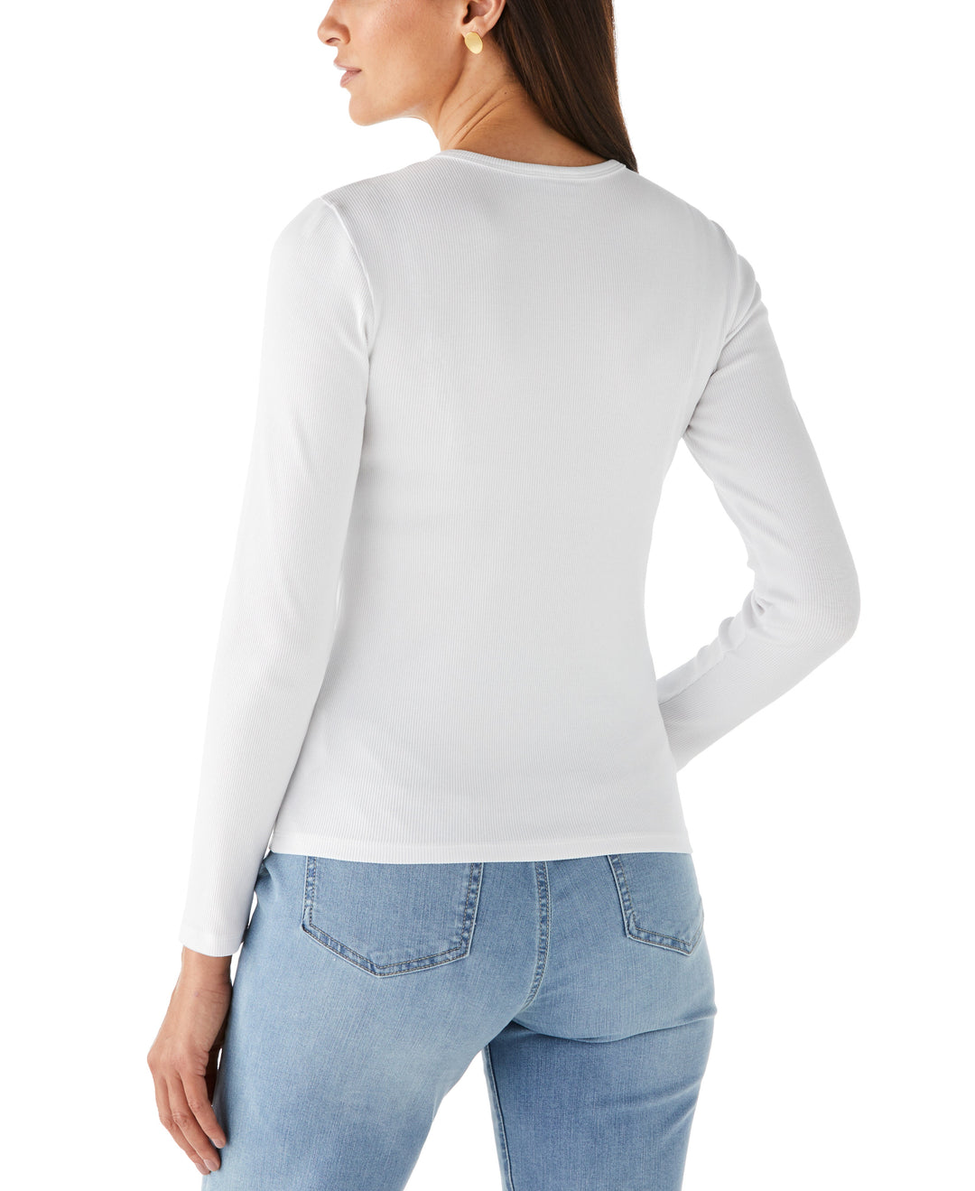 Ribbed Crew Neck Tee (White) 