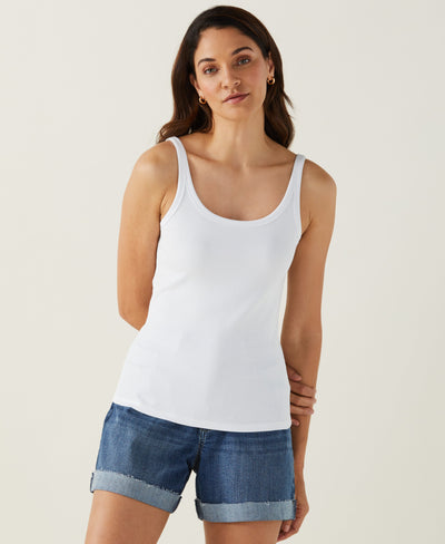 Ribbed Tank Top (White) 