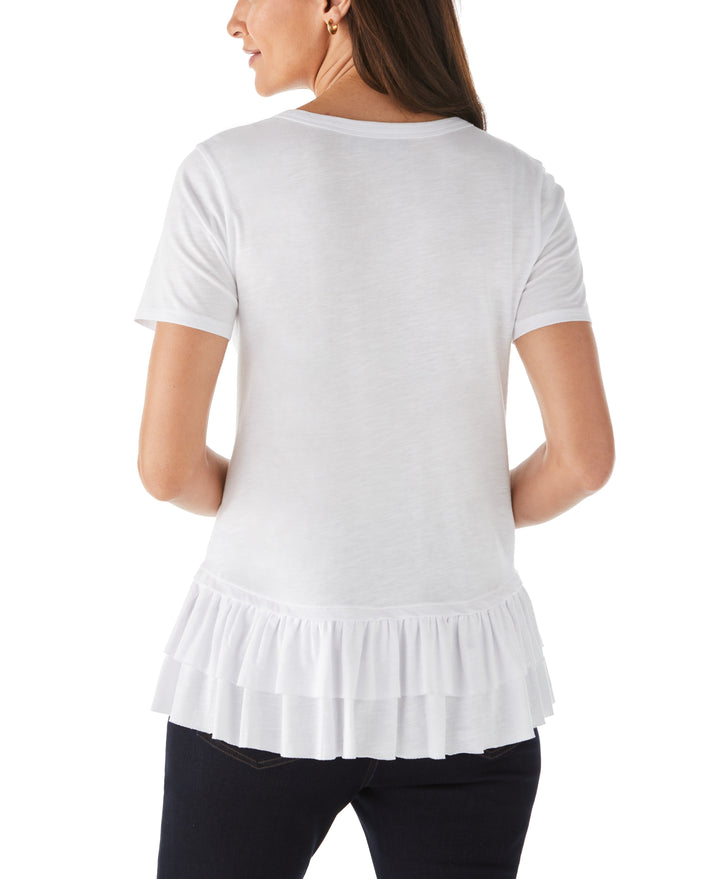 Ruffle Tee (White) 