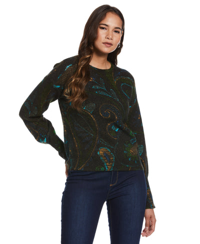 Slouchy Printed Sweater (Fern Green) 