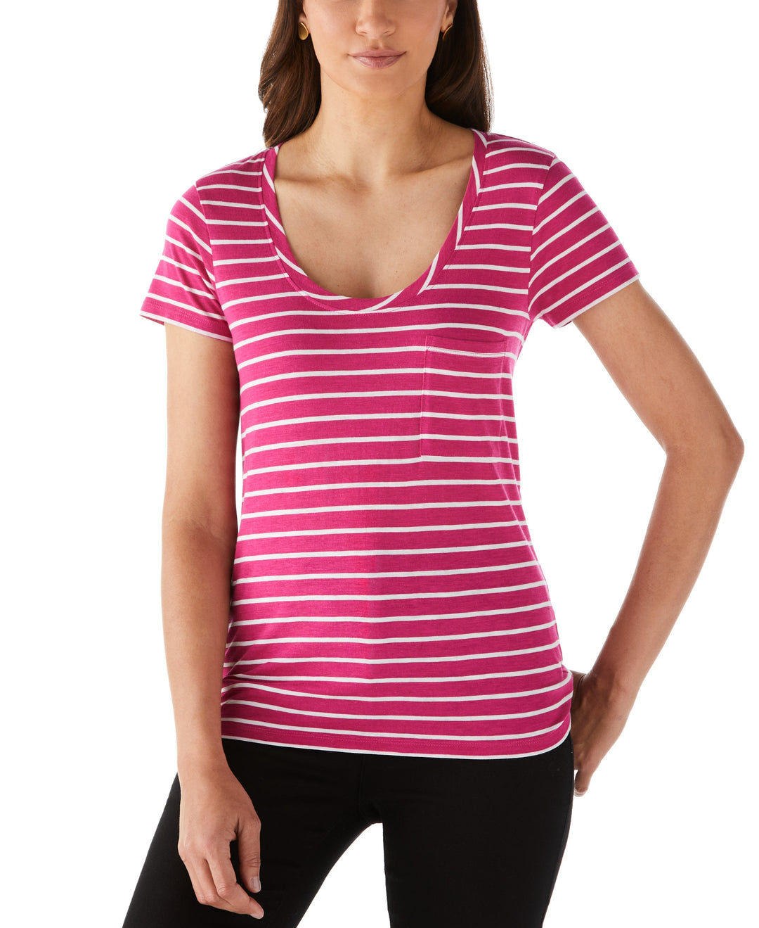 Stripe Slub Tee (Cosmo Pink) 