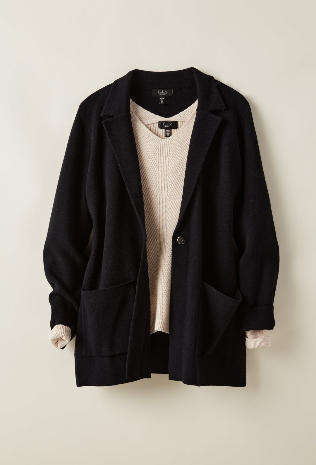Sweater Knit Blazer (Black)