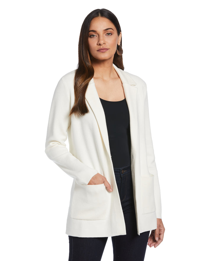 Sweater Knit Blazer (Whisper White) 